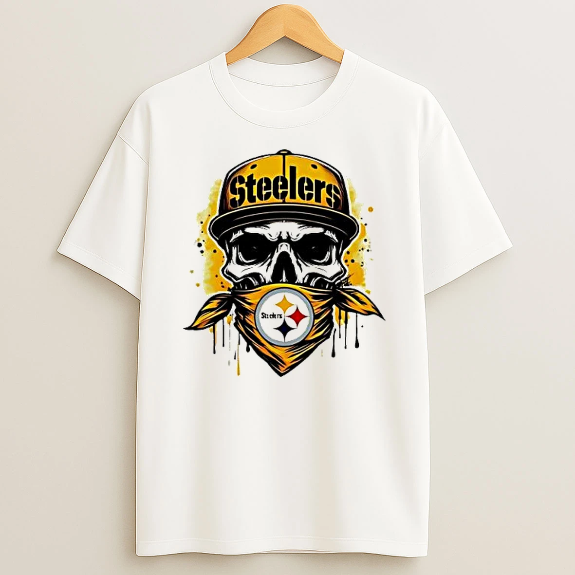 Pittsburgh Steelers Quality Wicking Skull Funny Logo Shirts