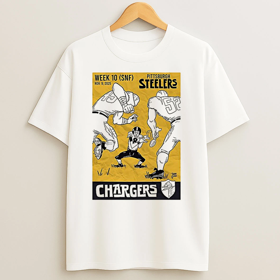 Pittsburgh Steelers Vs Los Angeles Chargers Nfl Week 10 2025 Comic T Shirts
