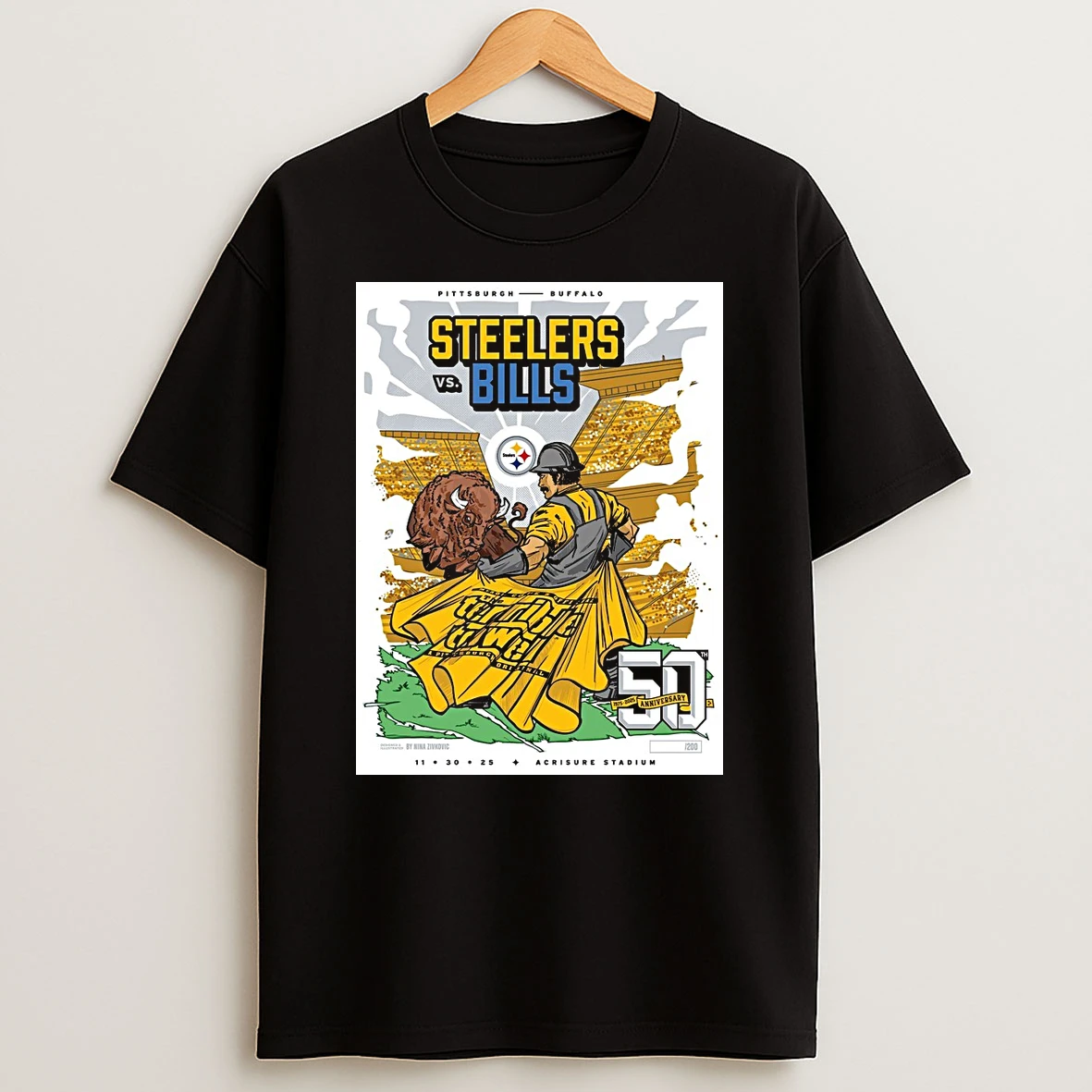 Pittsburgh Steelers Vs Buffalo Bills November 30 2025 Acrisure Stadium Shirts