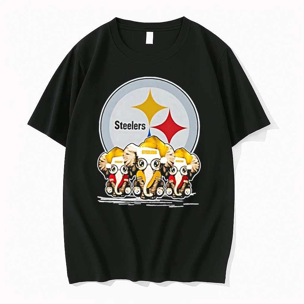 Pittsburgh Steelers X Elephants Santa Hat Merry Christmas Shirts