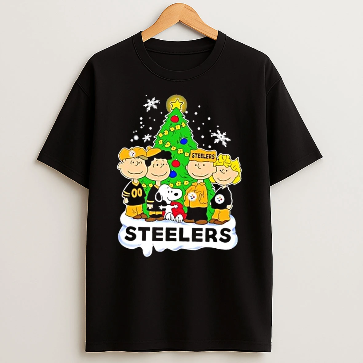 Pittsburgh Steelers X Peanuts Snoopy And Friends Christmas Tree Shirts