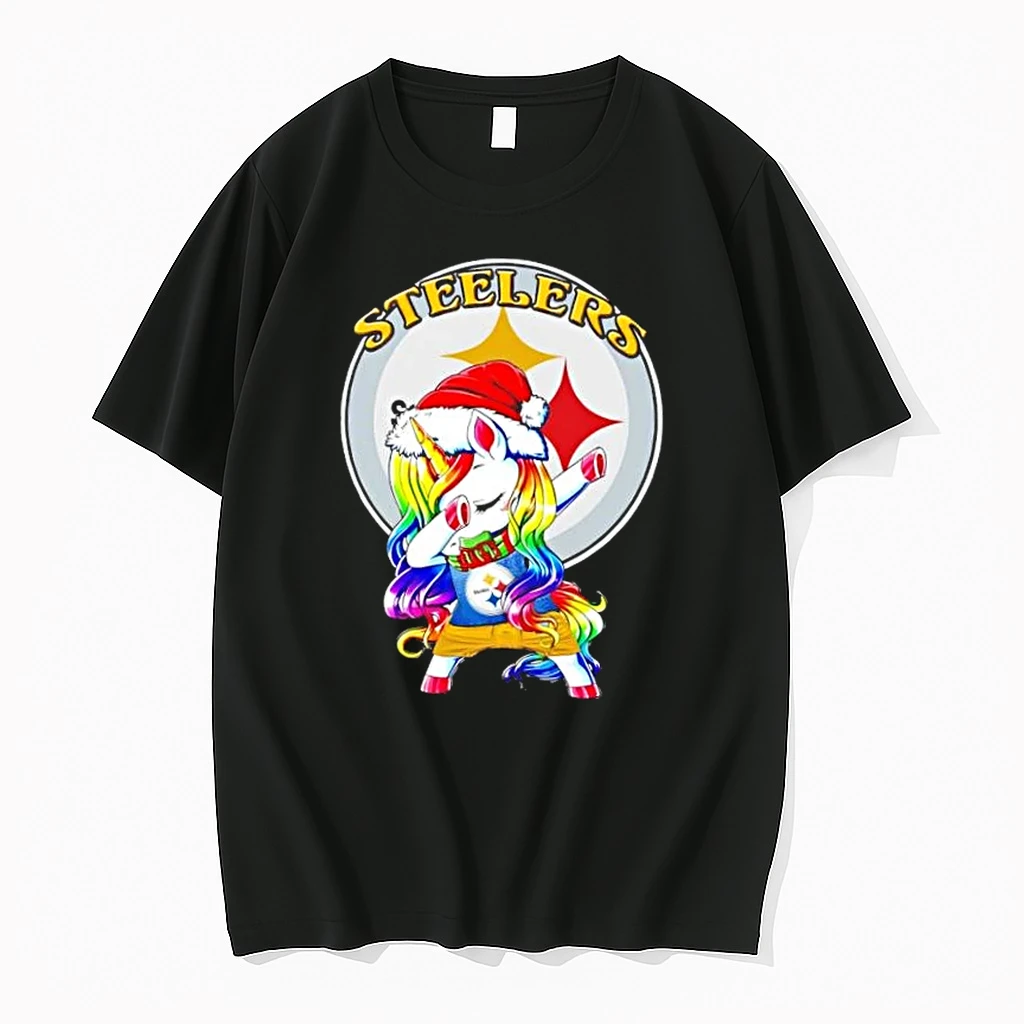 Pittsburgh Steelers X Unicorn Santa Hat Dabbing Merry Christmas Shirts