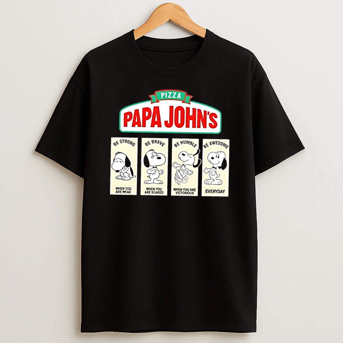 Pizza Papa Johns X Snoopys Emotional States Shirts