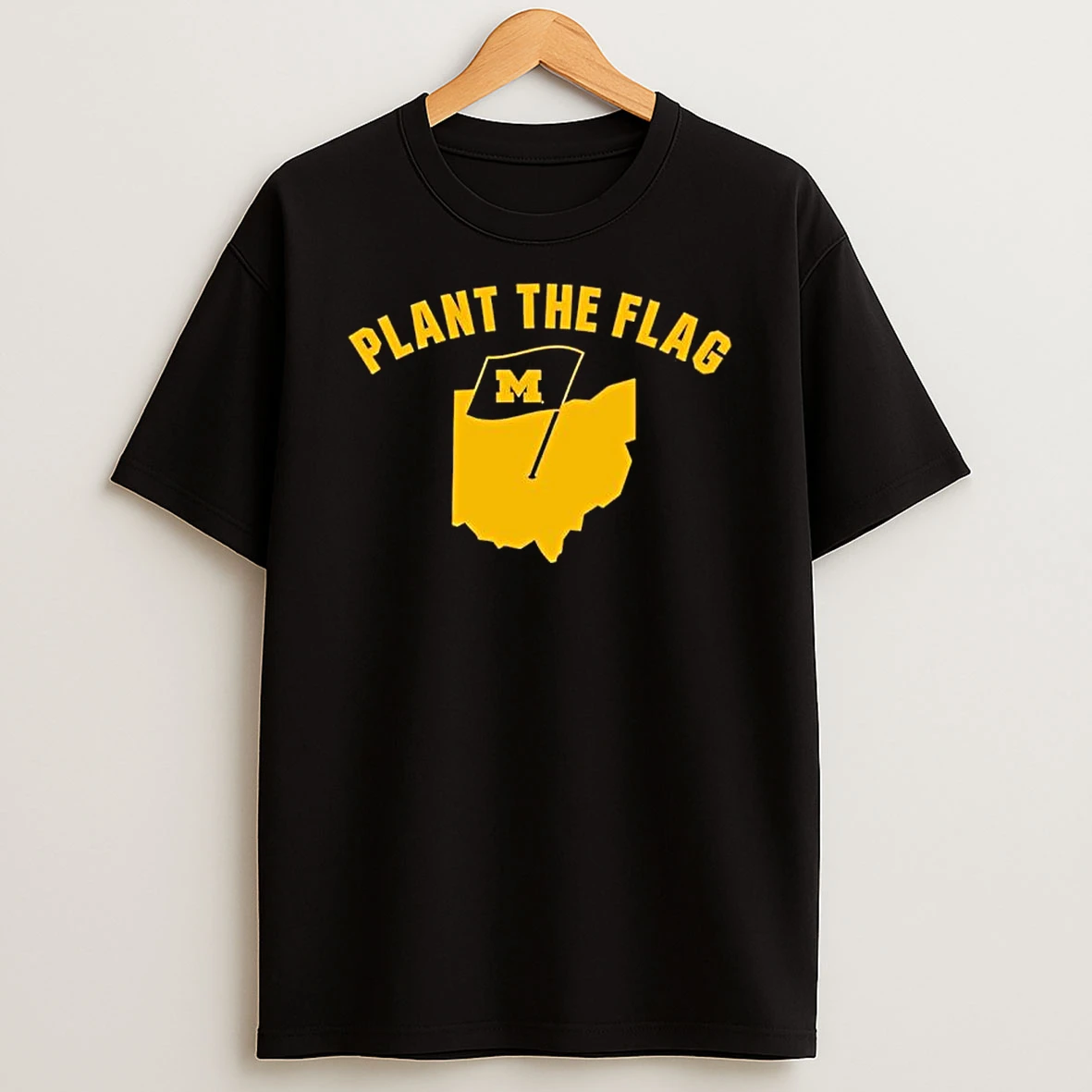 Plant The Flag Michigan Football Black Shirts