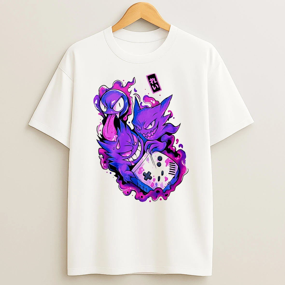 Pokemon Game Console Gastly Haunter Gengar Characters Shirts