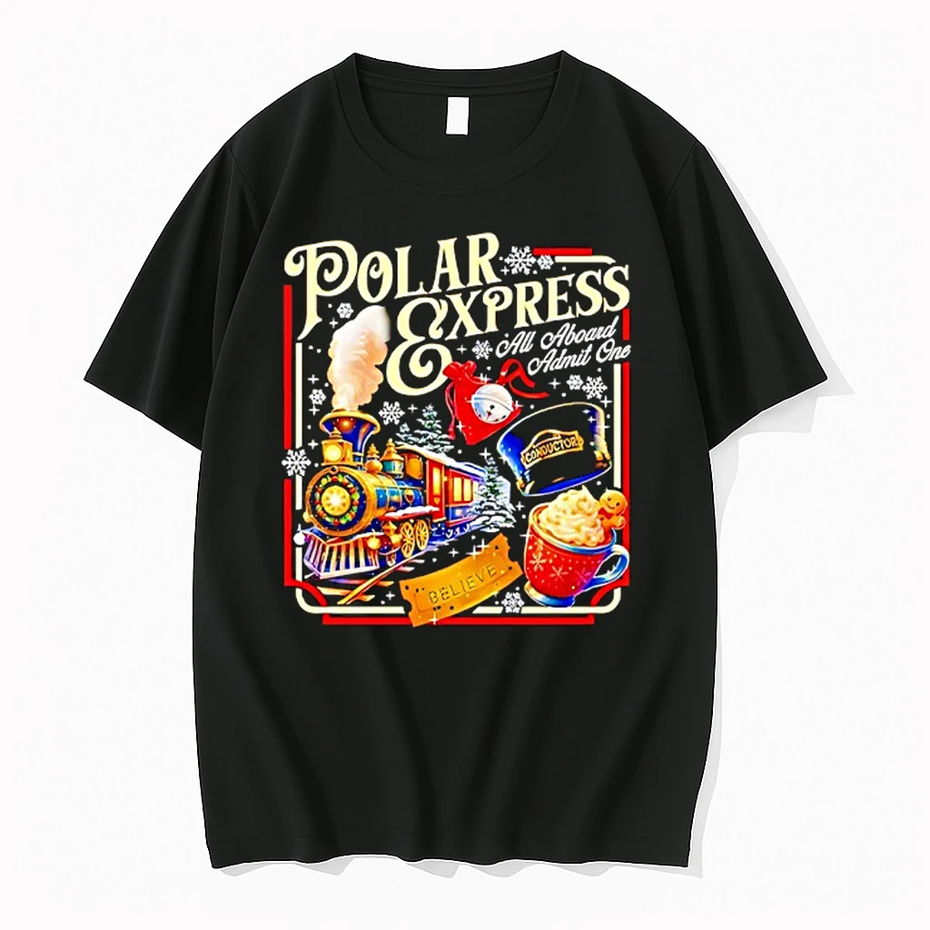 Polar Express All Aboard Admit One Christmas Believe Gold Stick Shirts