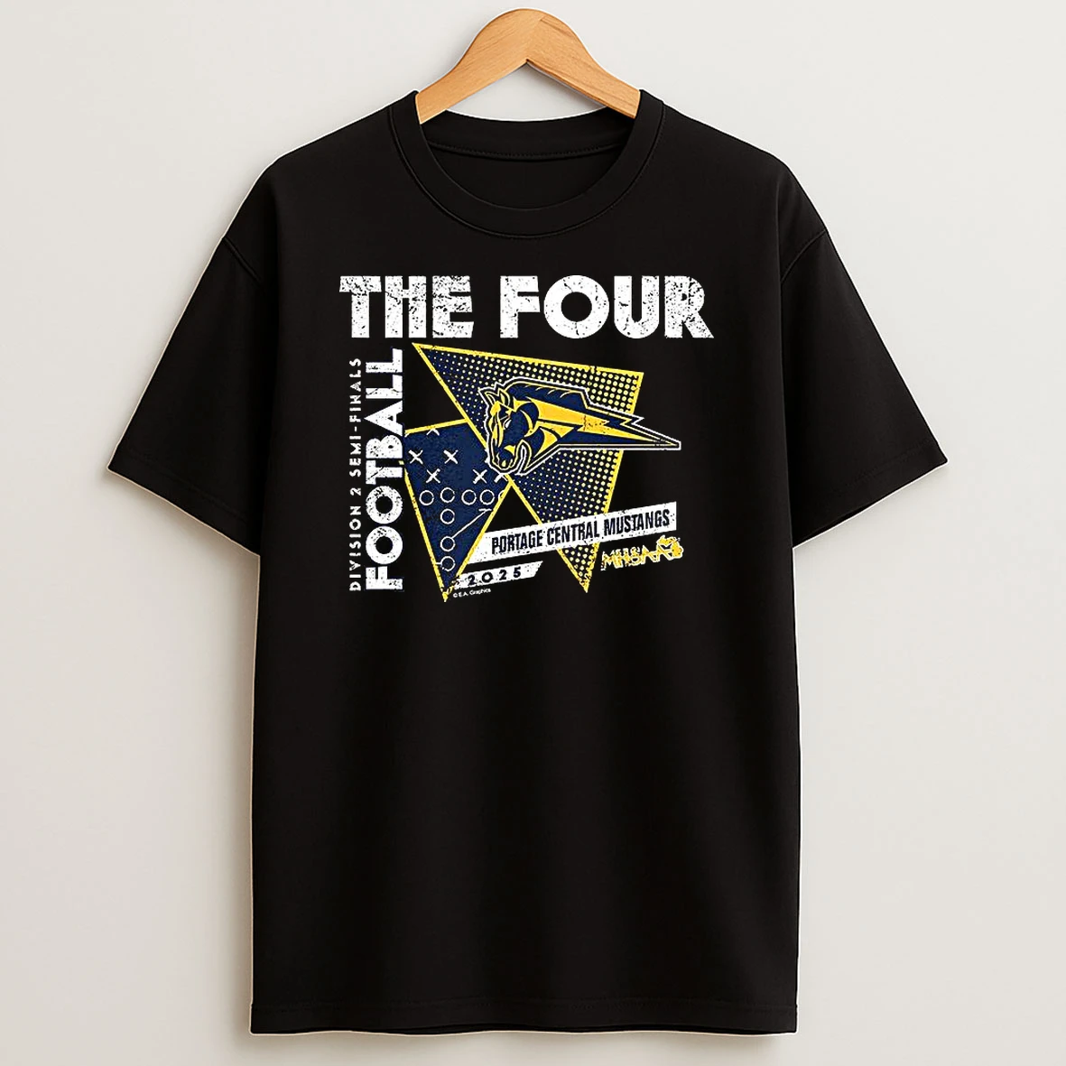 Portage Central Mustangs 2025 Mhsaa Football Division 2 The Four Shirts