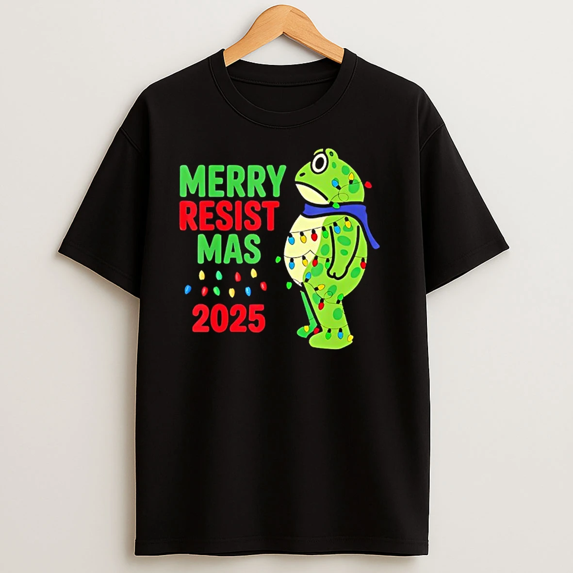 Portland Frog Merry Resistmas 2025 Light T Shirts