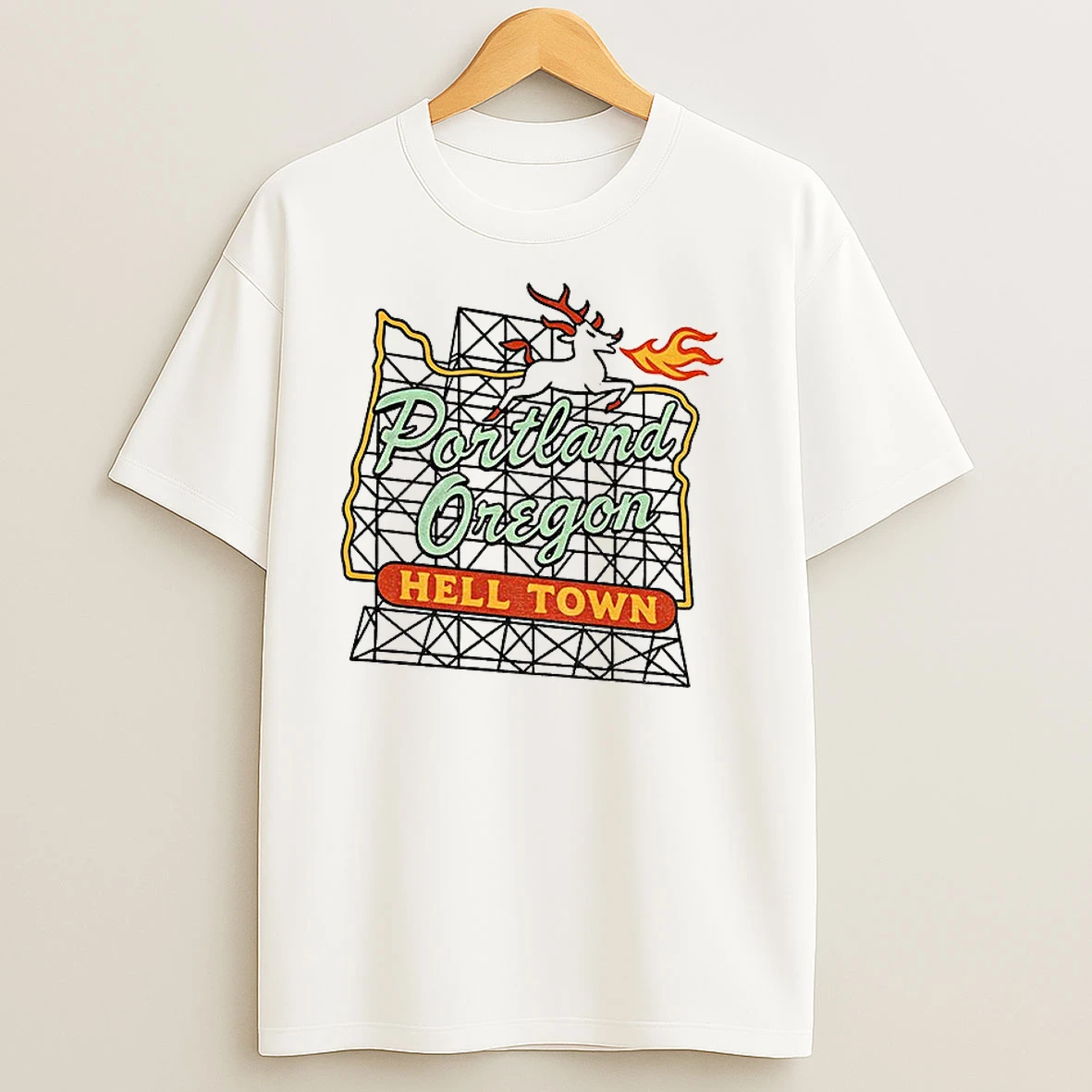 Portland Is Hell Portland Oregon Hell Town Political Parody T Shirts