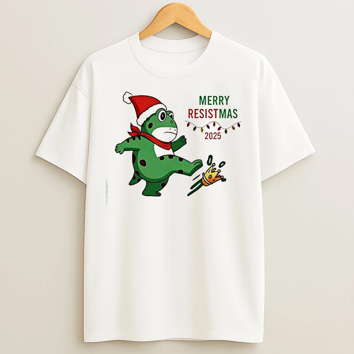 Portland Protest Frog Merry Resistmas T Shirts