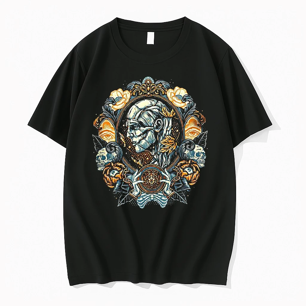 Portrait Of The Creature Inspired By Frankenstein Vintage Frame Shirts