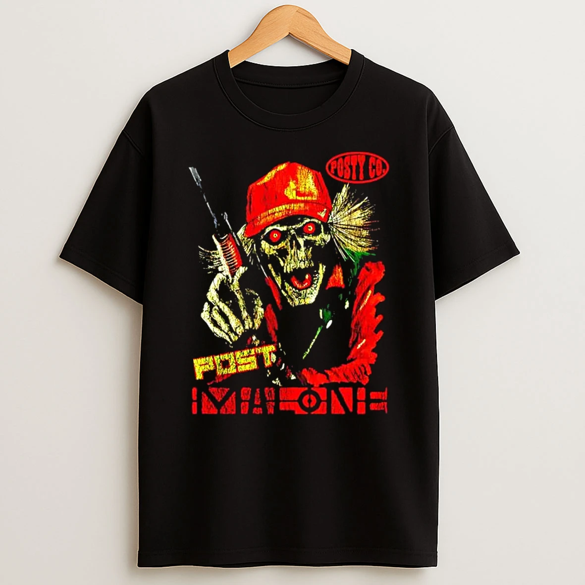 Post Malone Posty Co Hunter Skeleton Graphic Shirts