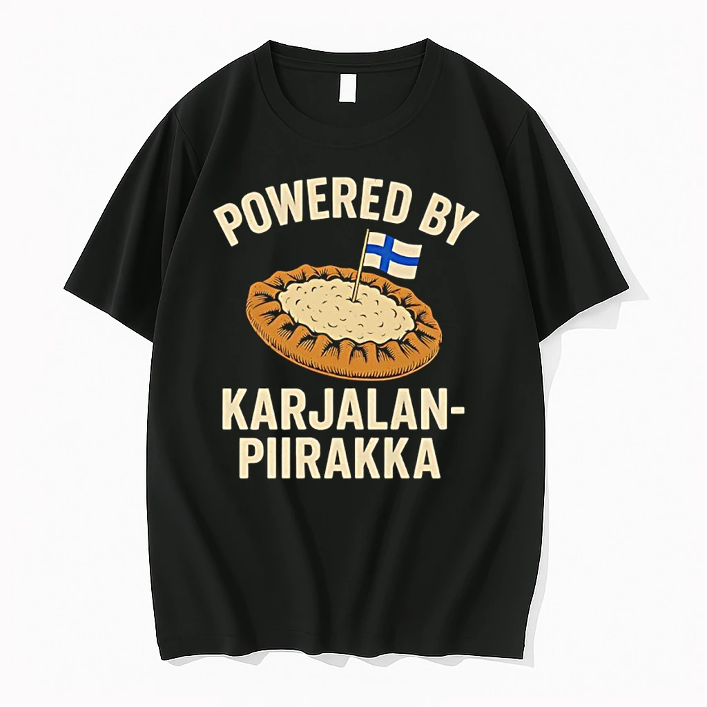 Powered By Karjalanpiirakka Finnish Flag Shirts