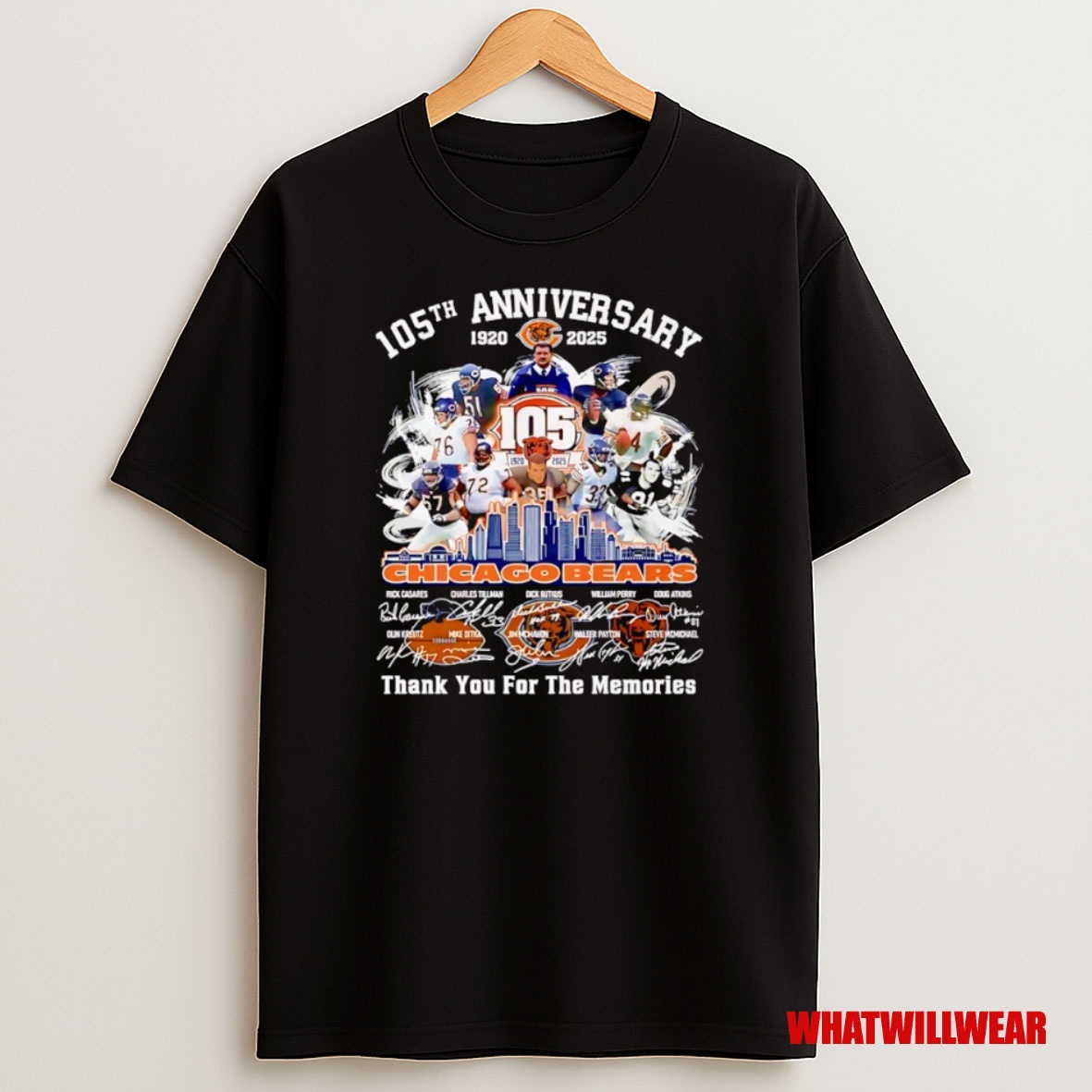Premium 105th Anniversary 1920 2025 Chicago Bears Nfl Thank You For The Memories Signature Sweatshirt Tee