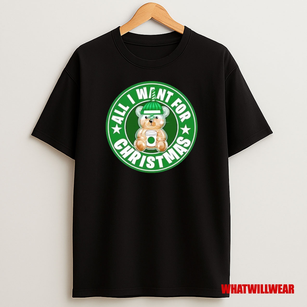 Premium All I Want For Christmas Bear Logo Sweatshirt Tee