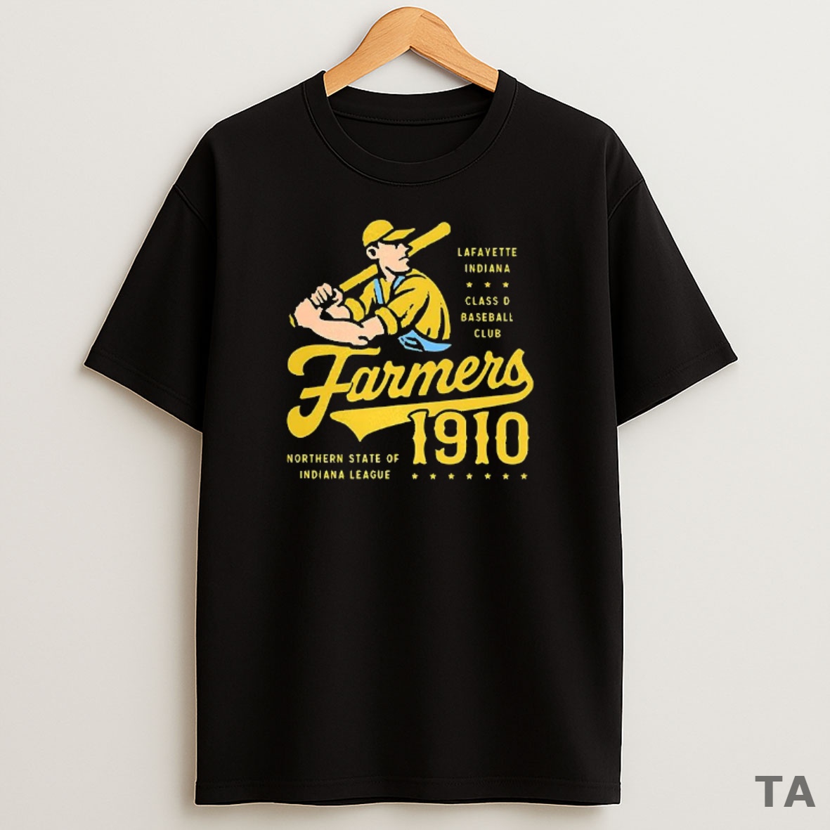 Premium Farmers Class D Basseball Cub Lafayette Indiana Est 1910 Logo Retro Sweatshirt Tee