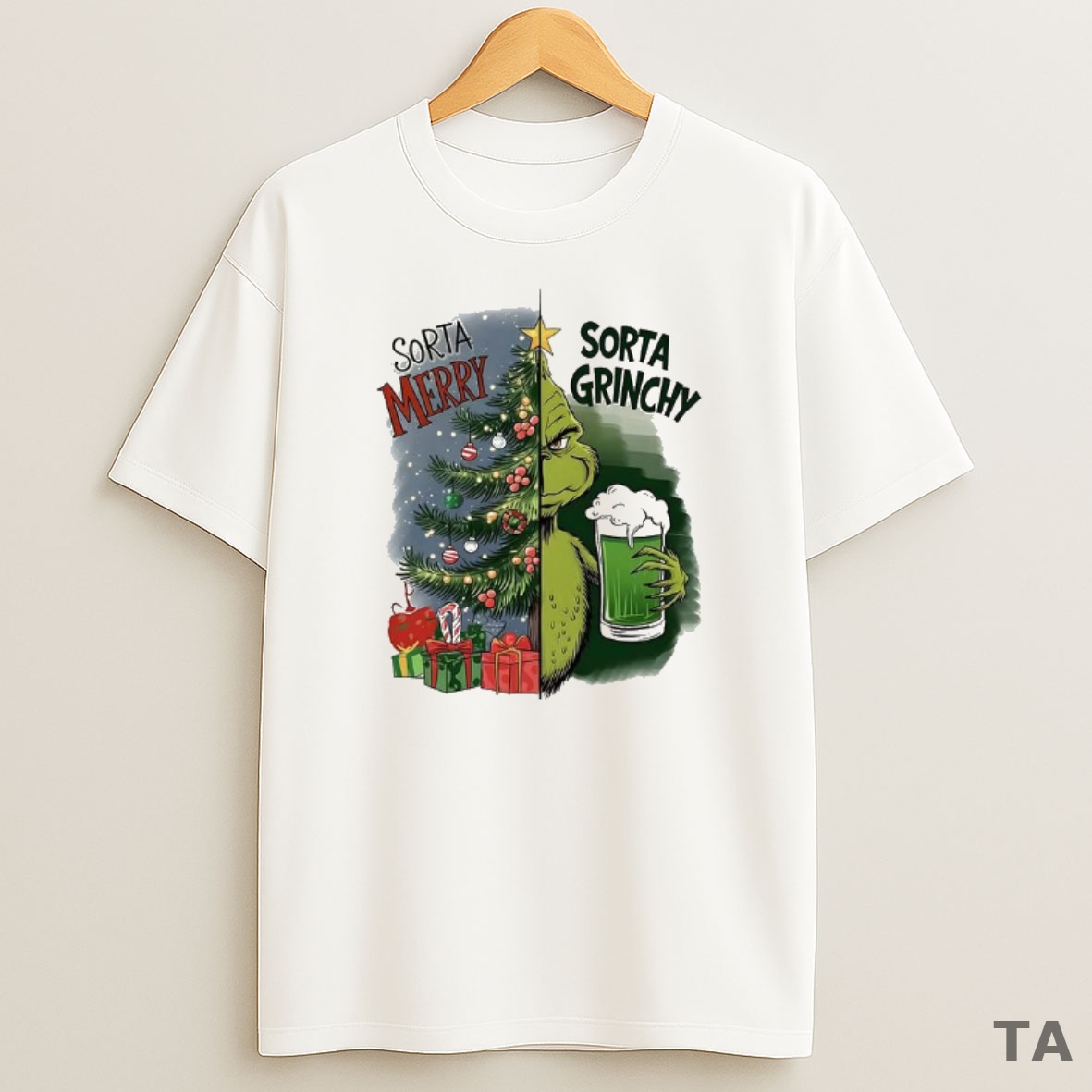 Premium Grinch Sorta Merry Sorta Grinchy Christmas Holiday Sweatshirt Tee