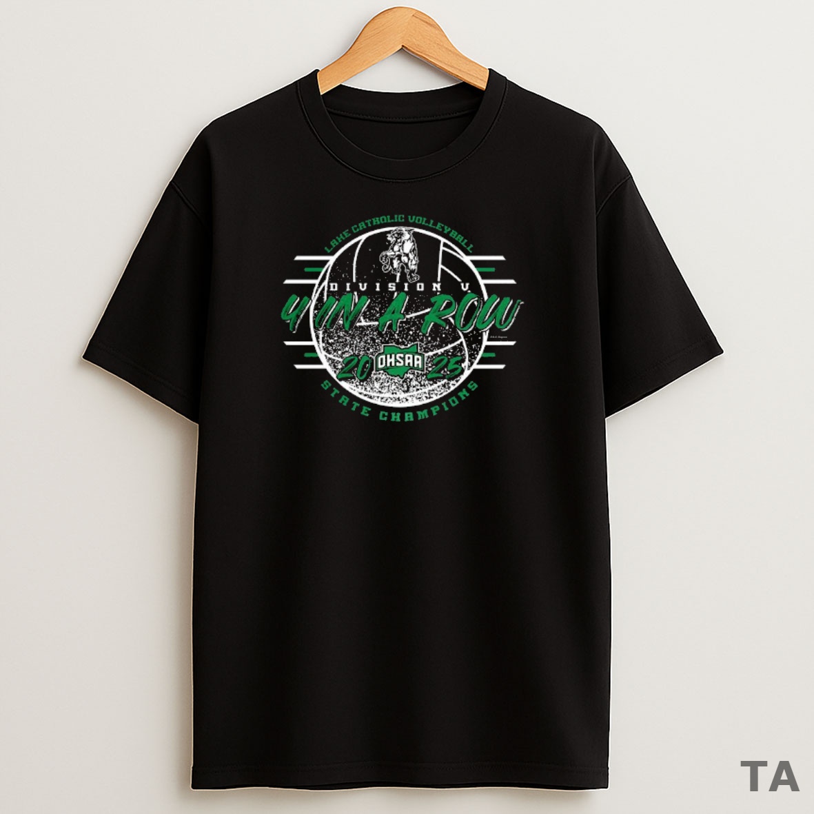 Premium Lake Catholic Cougars 2025 Ohsaa Volleyball Division 5 4 In A Row State Champions Sweatshirt Tee