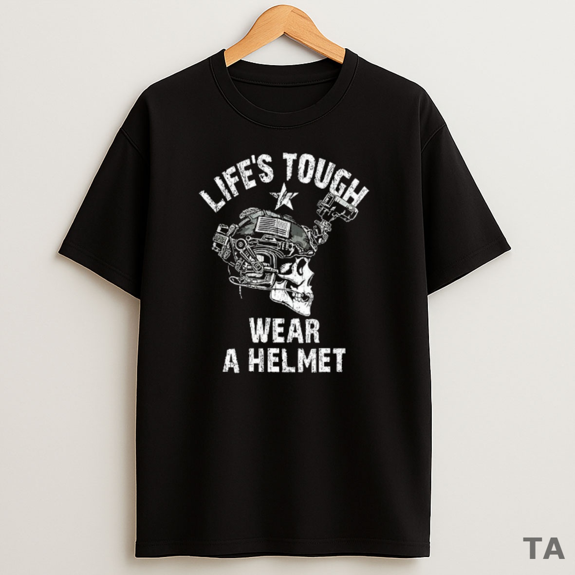 Premium Lifes Touch Wear A Tactical Helmet Skull Sweatshirt Tee