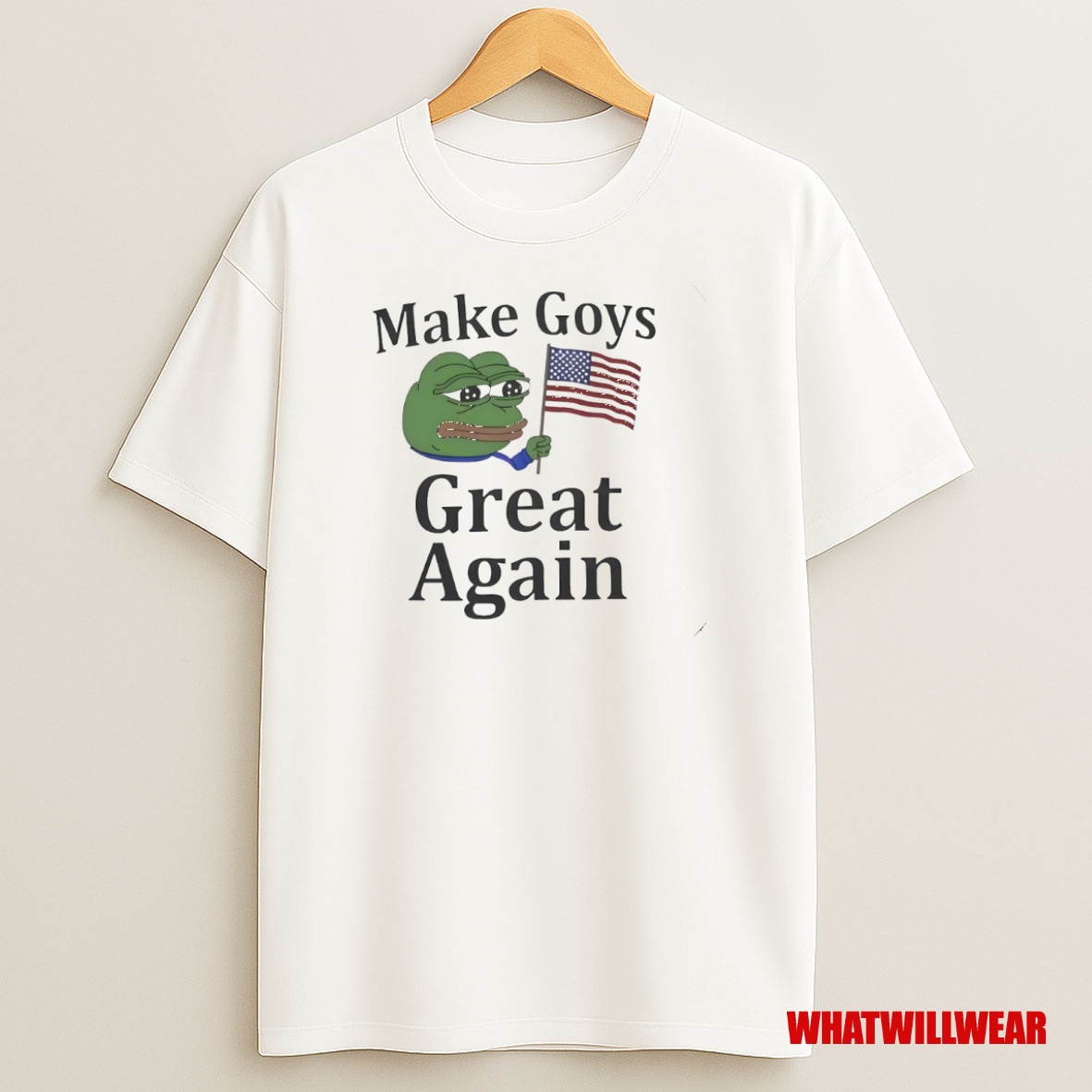 Premium Make Goys Great Again Pepe The Frog Flag Circle Sweatshirt Tee
