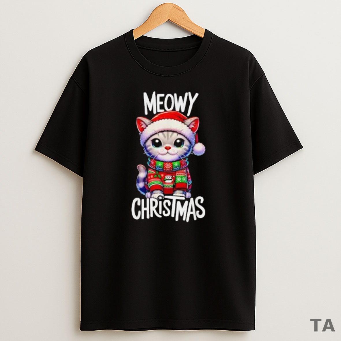 Premium Meowy Christmas Cat Lover Sweatshirt Tee