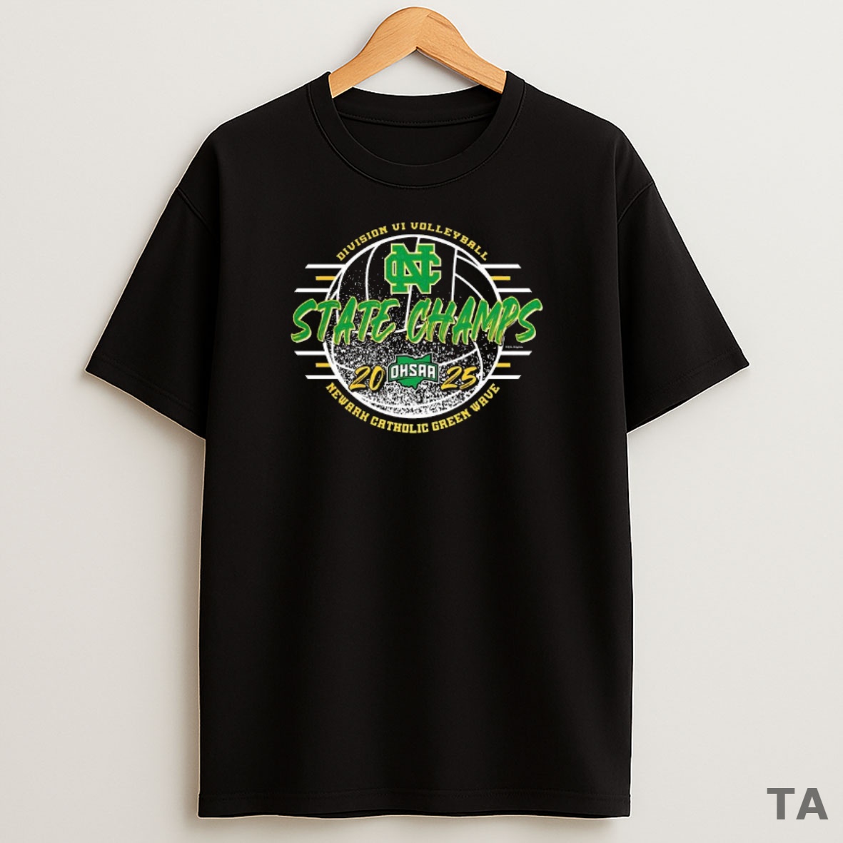 Premium Newark Catholic Green Wave 2025 Ohsaa Volleyball Division 6 State Champions Sweatshirt Tee