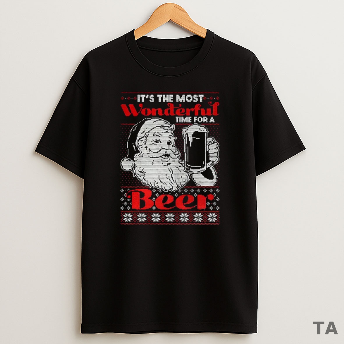 Premium Santa Claus Wonderful Time For A Beer Christmas Sweatshirt Tee
