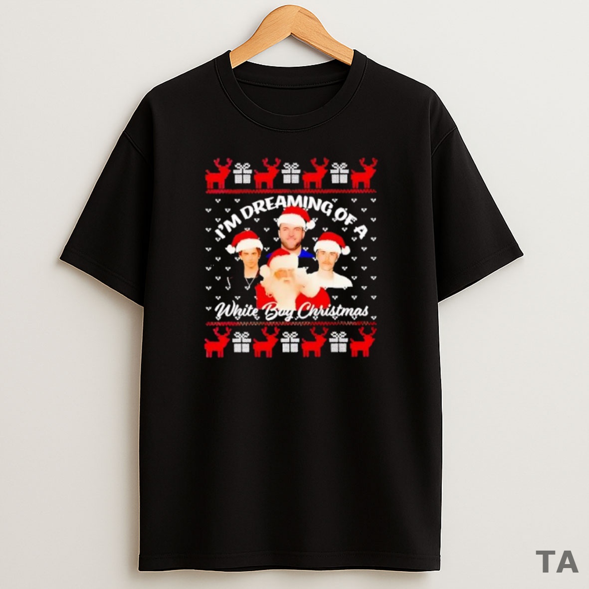 Premium Skattebo Chalamet Bieber Santa Im Dreaming Of A White Boy Christmas Ugly Sweatshirt Tee