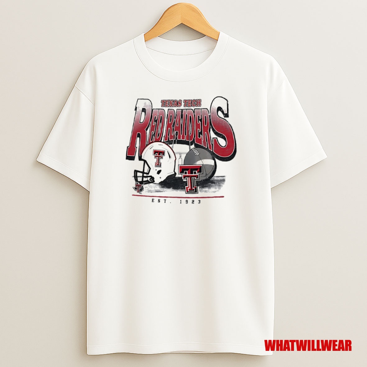 Premium Texas Tech Red Raiders Football Est 1923 Helmet Vintage Circle Sweatshirt Tee