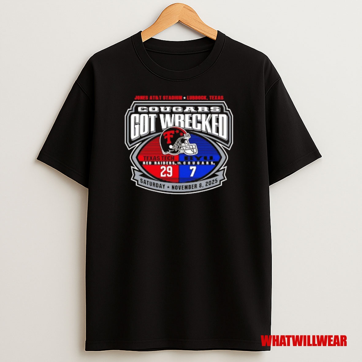 Premium Texas Tech Red Raiders Victory Over Byu Cougars Got Wrecked Helmet Sweatshirt Tee