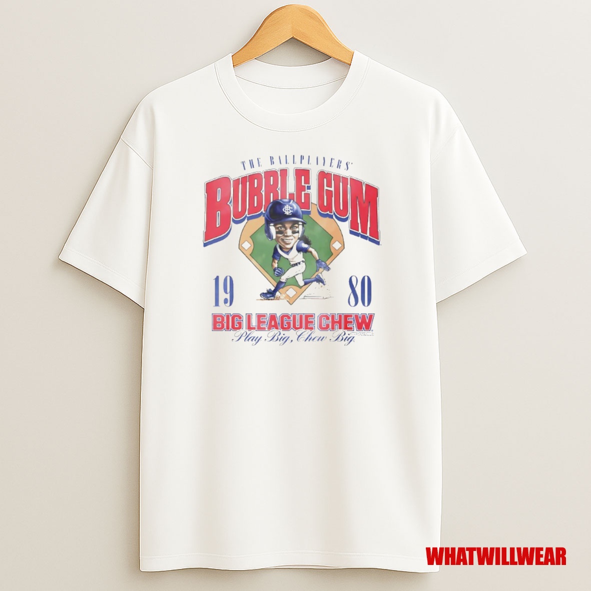 Premium The Ballplayers Bubble Gum 1980 Big League Chew Circle Sweatshirt Tee