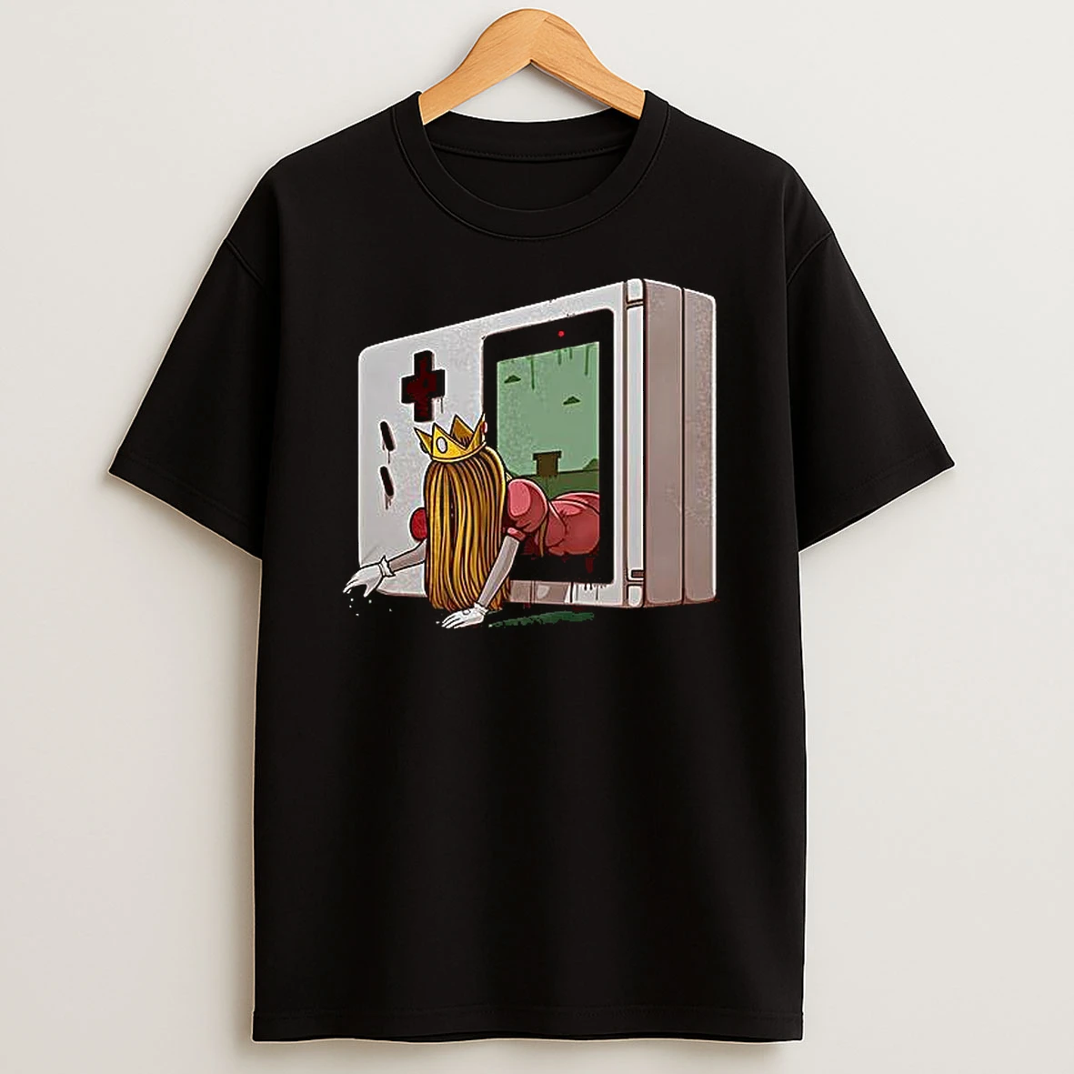 Princess Peach Climbed Out Of Classic Handheld Game Console Shirts