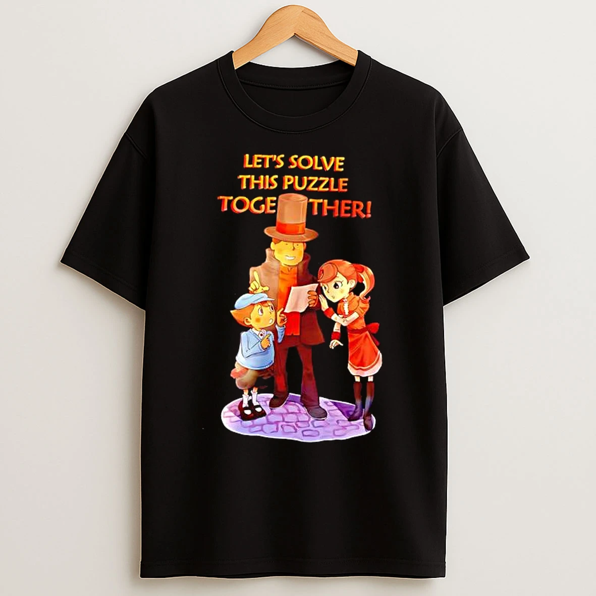 Professor Layton Video Game Series Lets Solve This Puzzle Together T Shirts