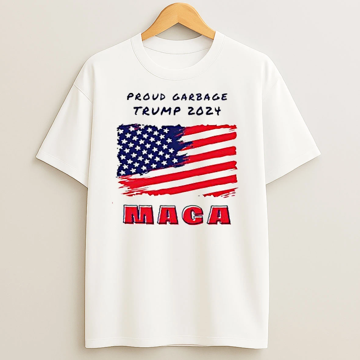 Proud Garbage Trump 2024 Maga America Flag T Shirts