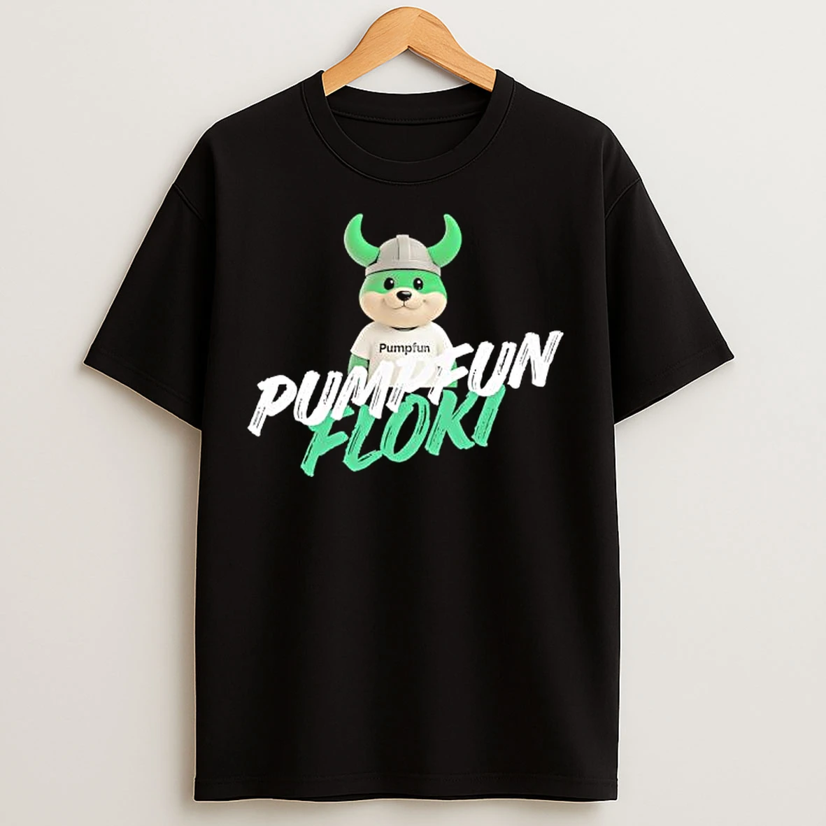 Pumpfun Floki Viking Helmet Graphic T Shirts