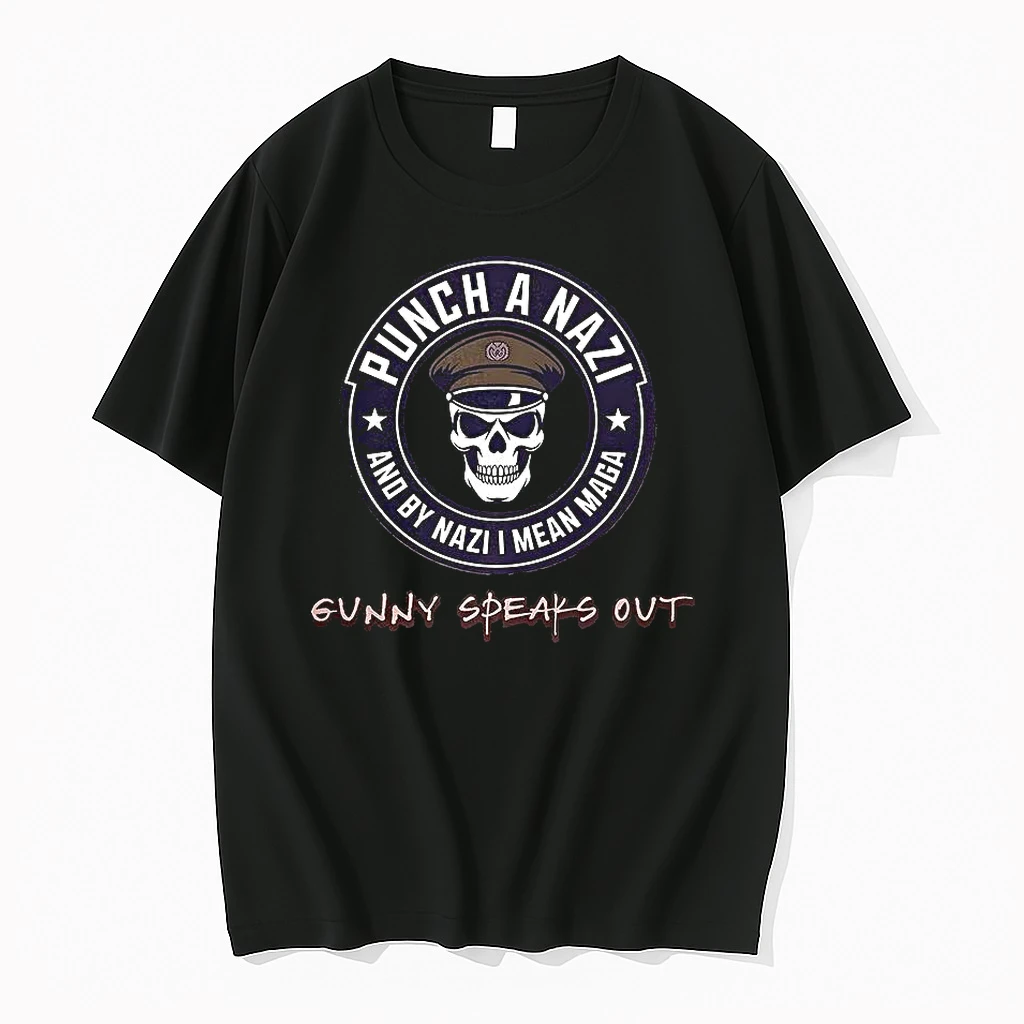 Punch A Nazi And By Nazyi I Mean Maga Gunny Speaks Out Logo Anti Fasci Shirts