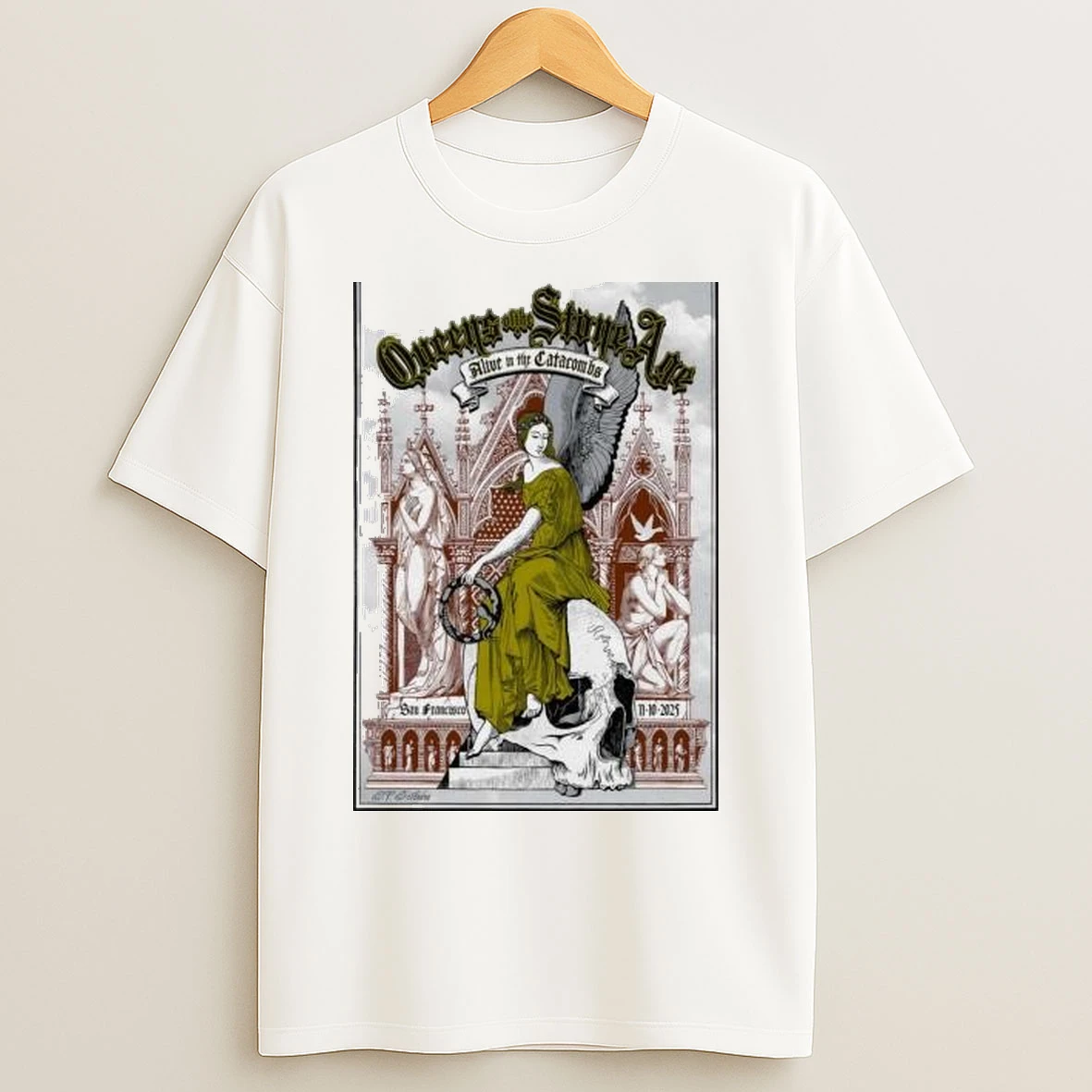 Queens Of The Stone Age Louise M Davies Symphony Hall San Francisco Ca Nov 10 2025 Circle White T Shirts