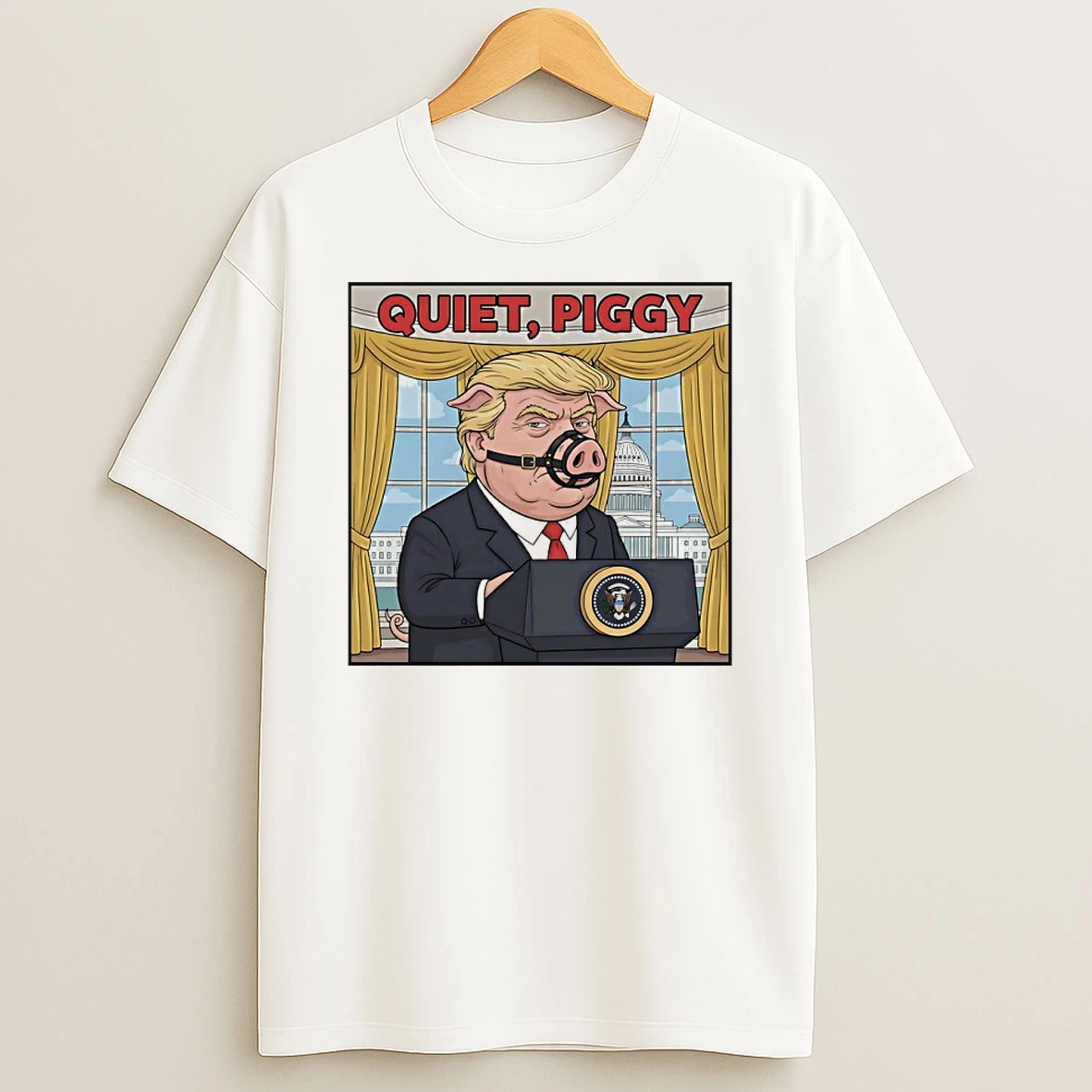 Quiet Piggy Anti Trump Sticker 25 Shirts