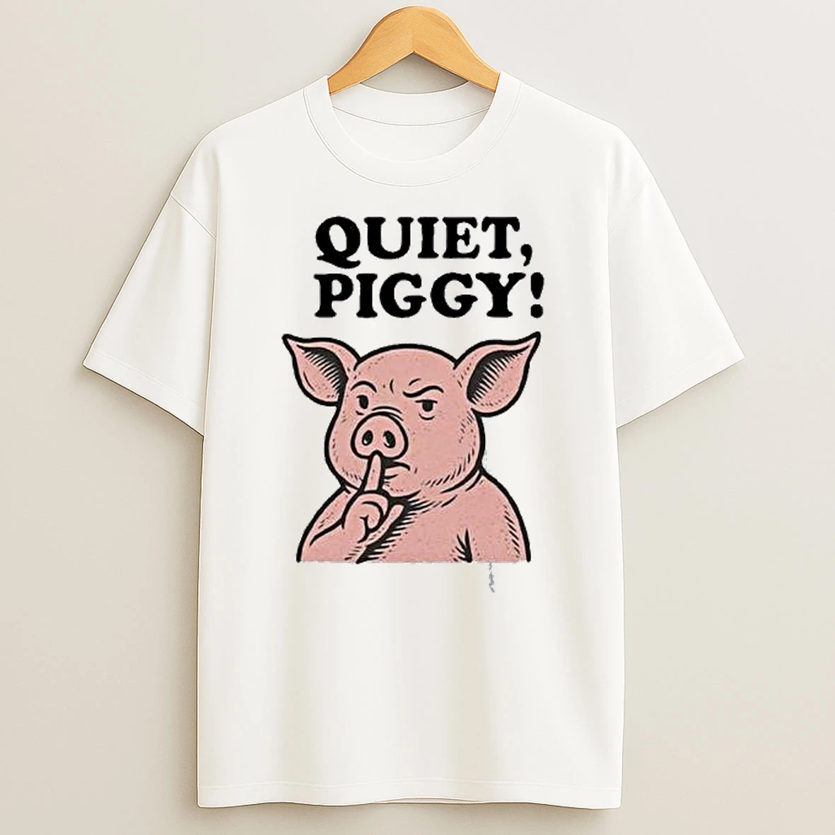 Quiet Piggy Dancing Pig Kicking Crown Shirts