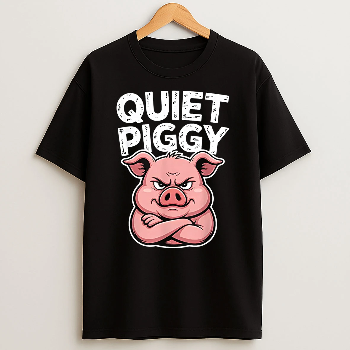 Quiet Piggy Pig Joke Shirts
