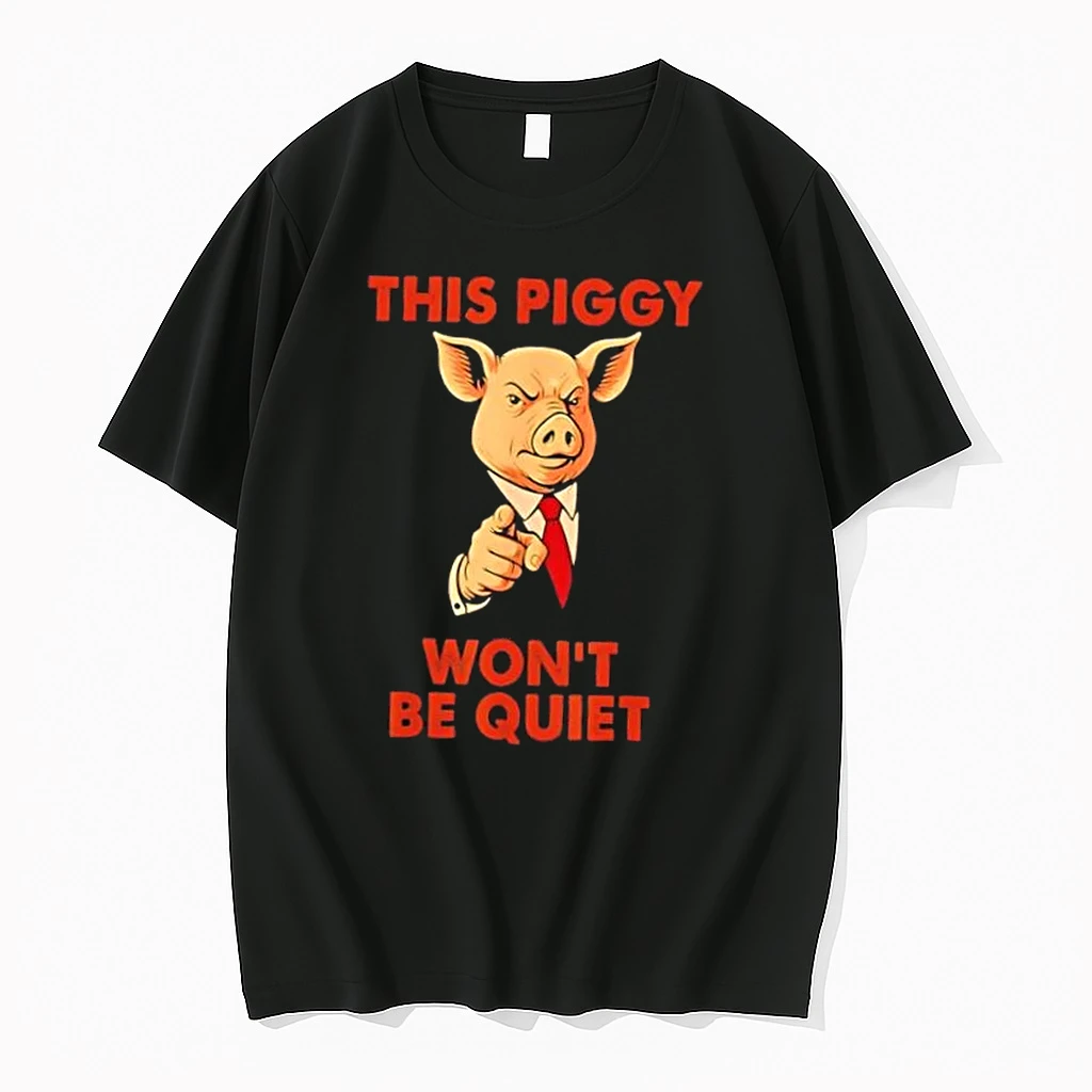 Quiet Piggy Retro Vintage Sarcastic Funny Political Humor Shirts