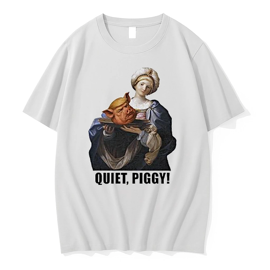 Quiet Piggy Saint Holding Pig Head Anti Trump Shirts