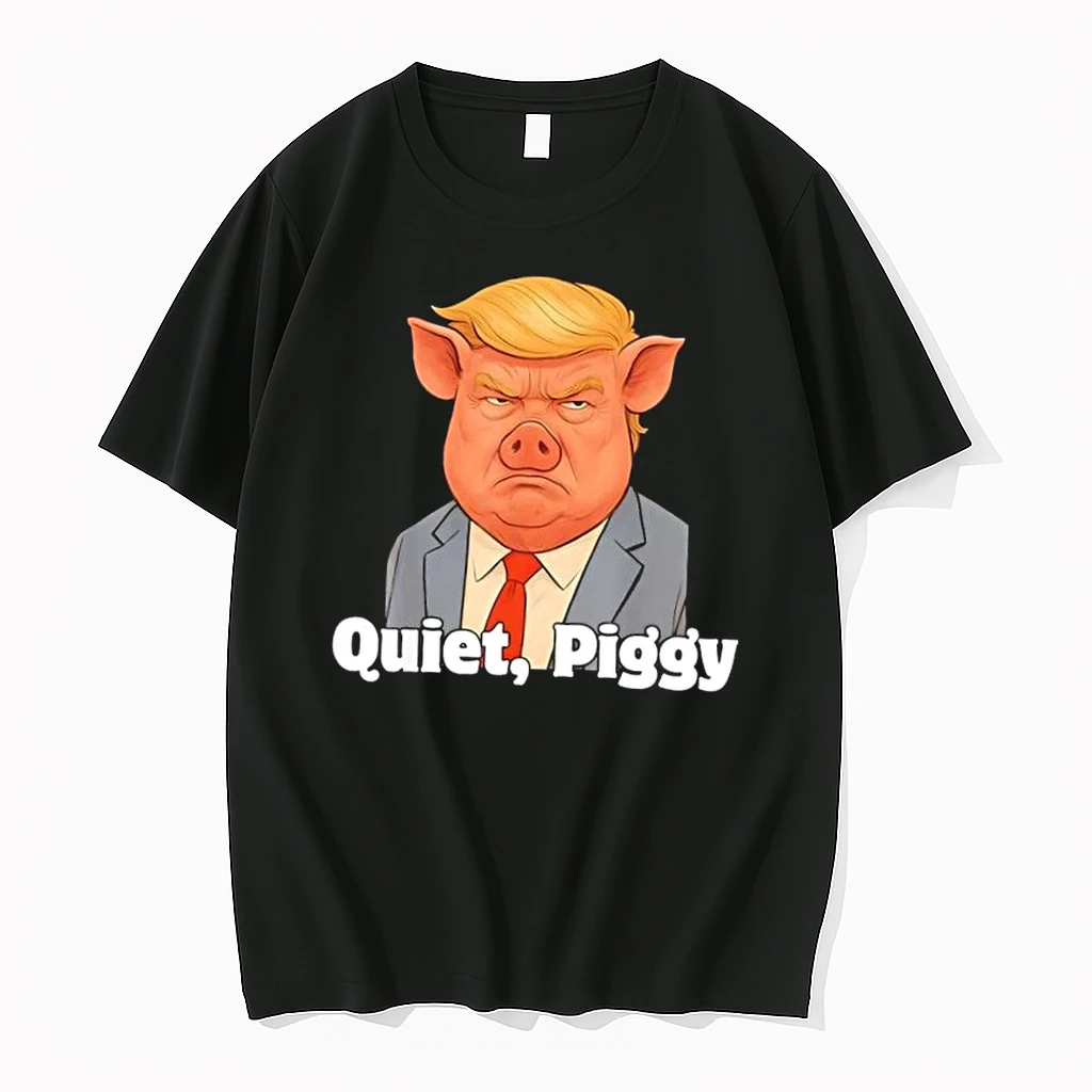 Quiet Piggy Snarky Political Pig Joke Graphic Shirts