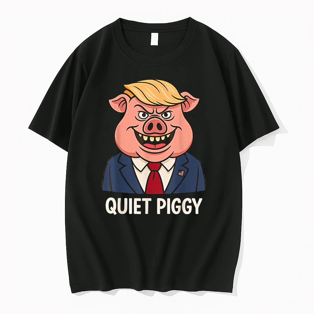 Quiet Quiet Piggy Sarcastic Political Pig Cartoon Shirts