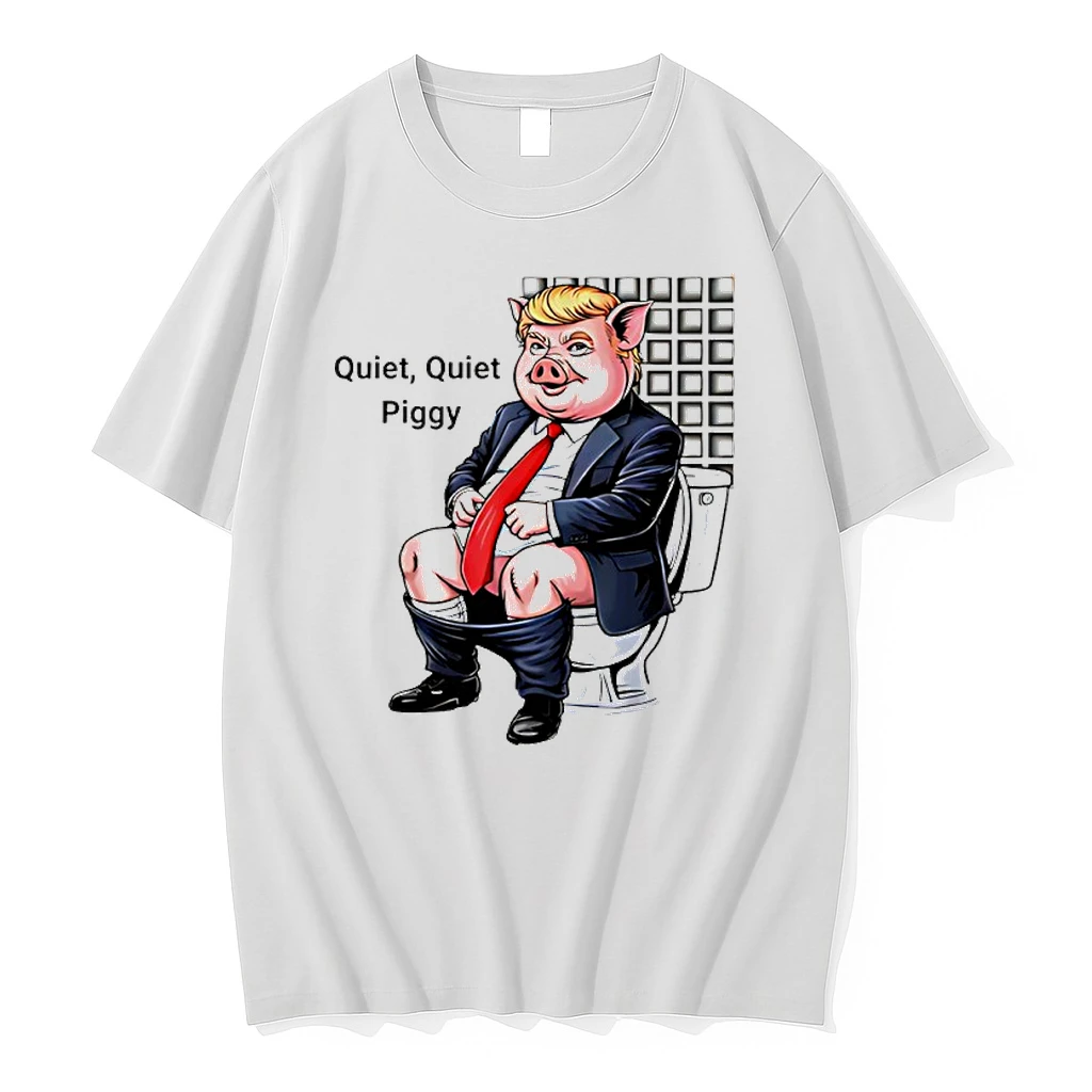 Quiet Quiet Piggy Trump Pig On Toilet Shirts