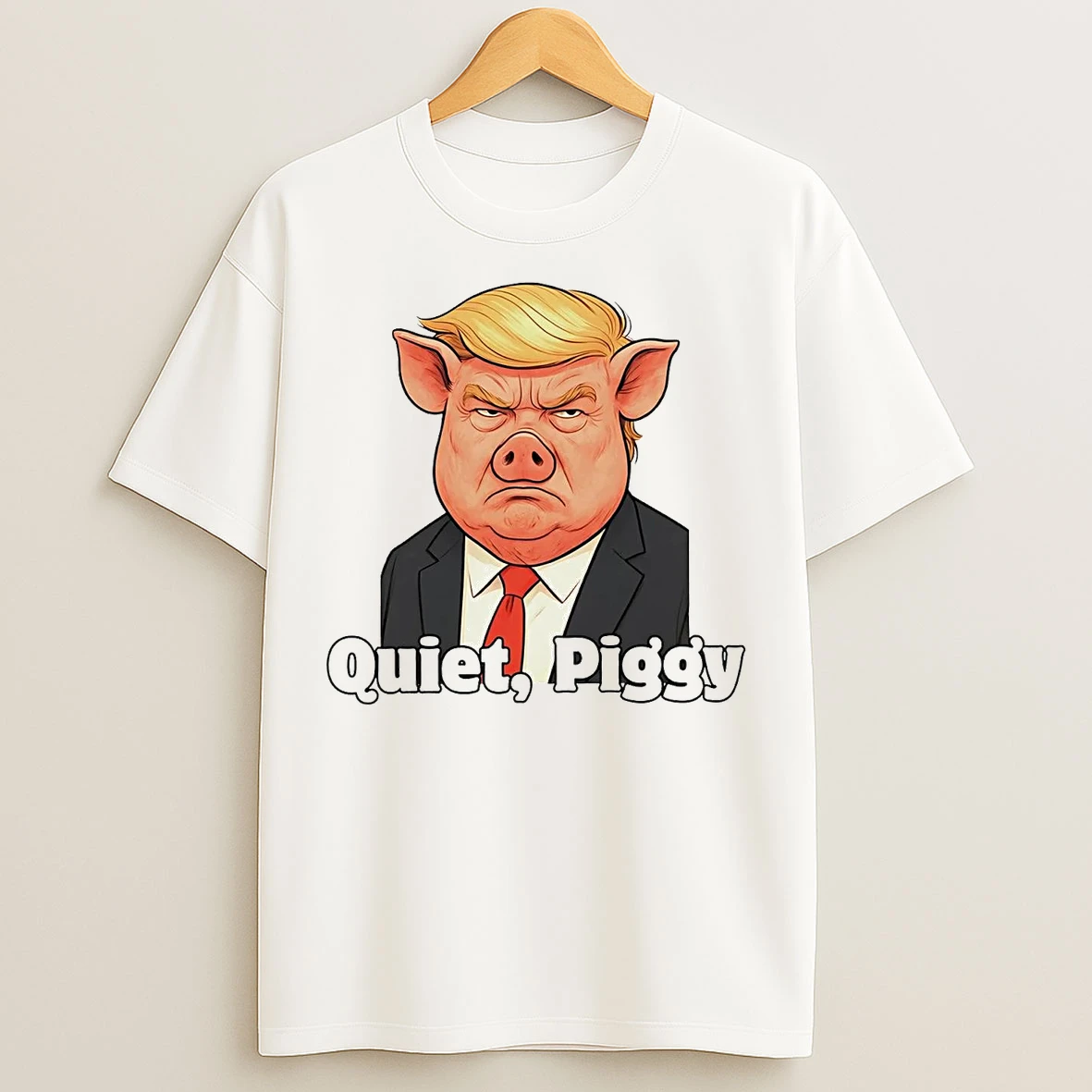 Quiet Piggy Trump Pig T Shirts