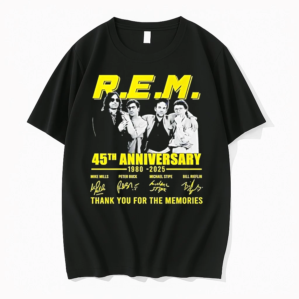 Rem 45th Anniversary 1980 2025 Thank You For The Memories Black Shirts