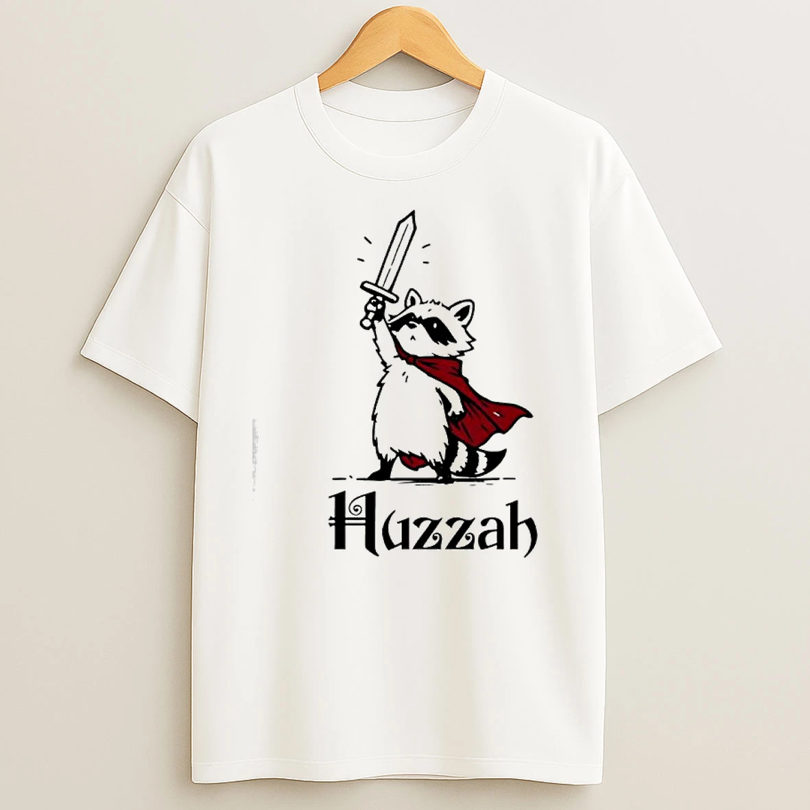 Raccoon Warrior Huzzah T Shirts