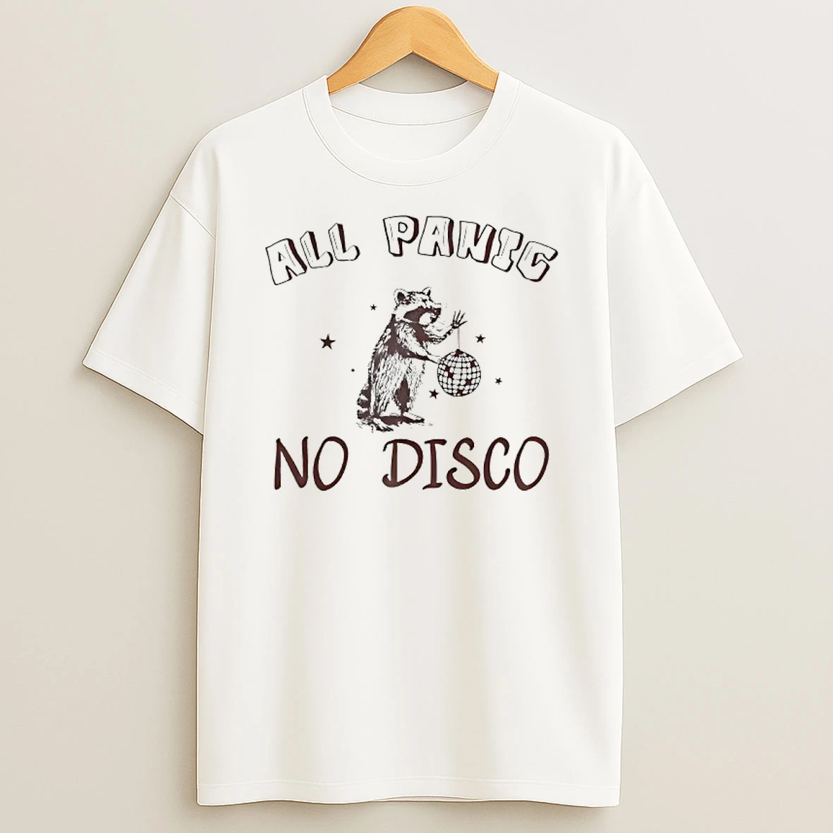 Raccoon All Panic No Disco Shirts