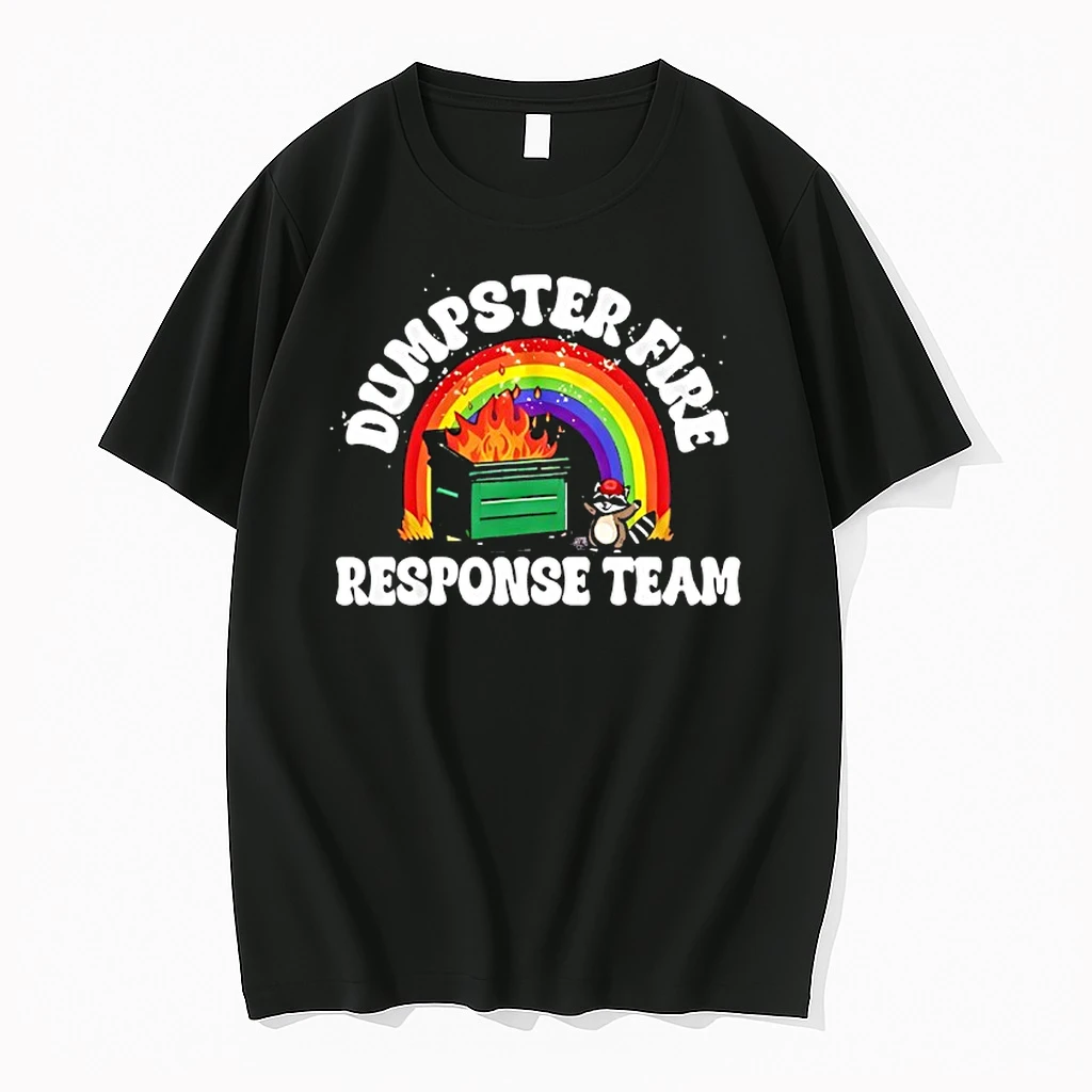 Raccoon Rainbow Bumpster Fire Response Team Shirts